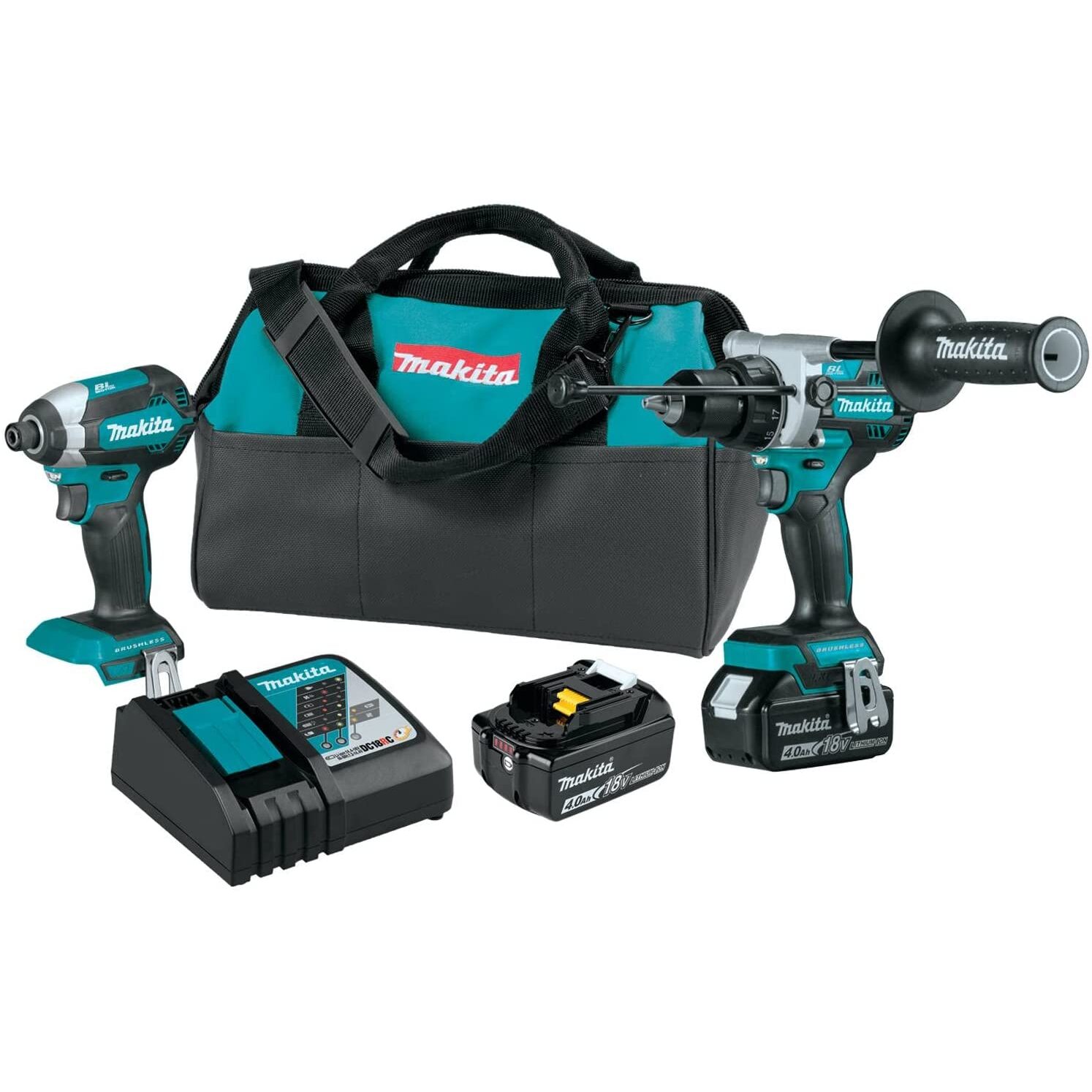 Makita XT291M  18V LXT Lithium-Ion Brushless Cordless 2-Piece Combo Kit Hammer Drill-Driver and Impact Driver (4.0Ah)