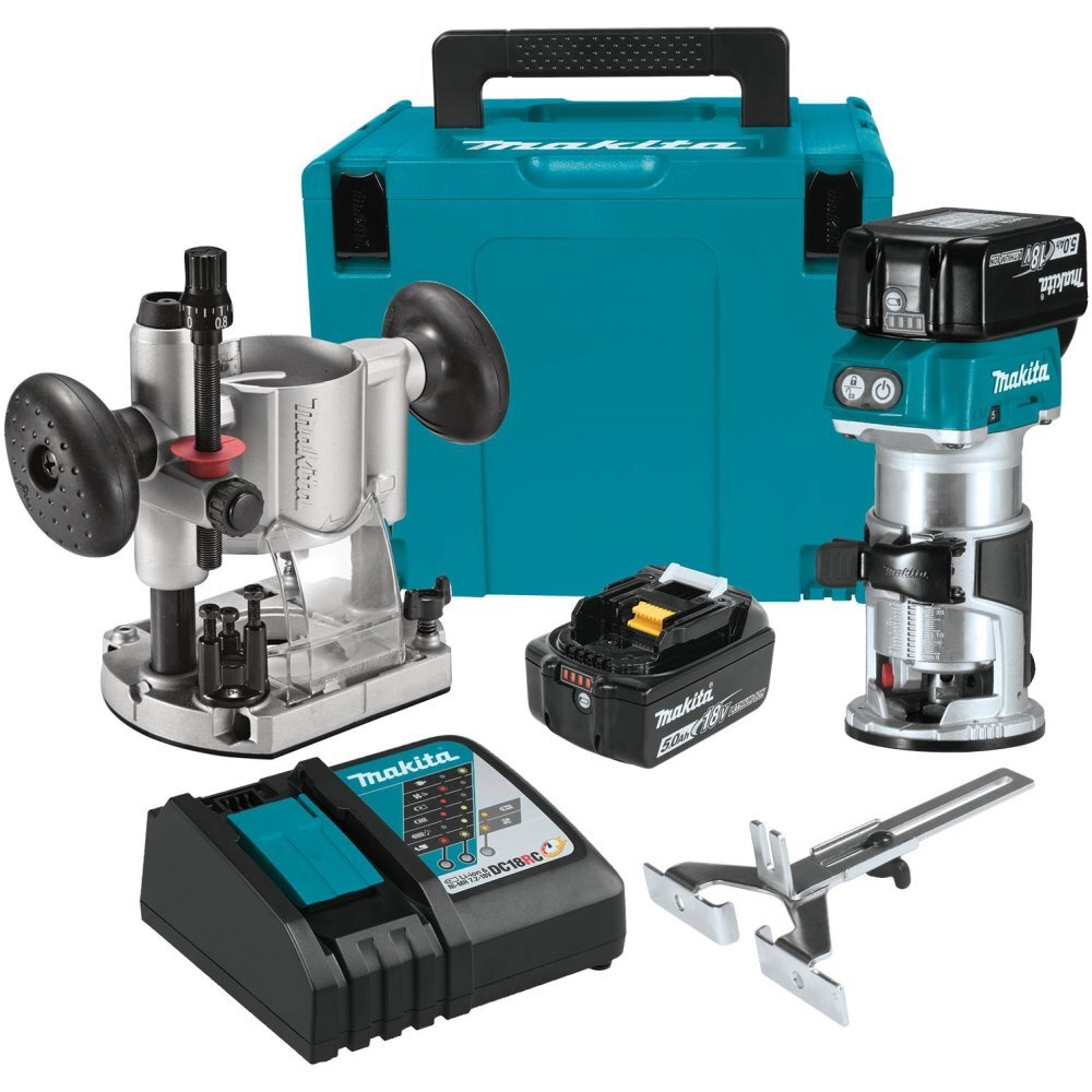 Makita XTR01T7  18V LXT Lithium-Ion Brushless Cordless Compact Router Kit (5.0Ah)