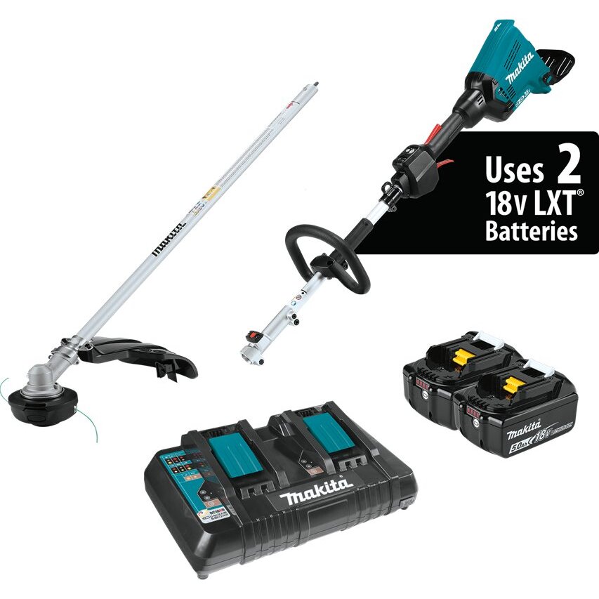 Makita XUX01M5PT  18V X2 (36V) LXT Lithium-Ion Brushless Cordless Couple Shaft Power Head Kit with String Trimmer Attachment (5.0Ah)