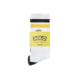 Solo White Embroidered Socks S/M