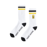 Solo White Embroidered Socks