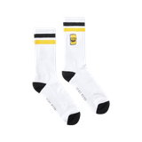 Solo White Embroidered Socks