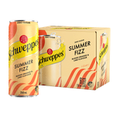 Schweppes Summer Fizz Blood Orange & Lime Zero Sugar 250mL Cans 24 Pack