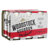 Woodstock Bourbon & Cola Zero Sugar 4.8% 375mL Cans 24 Pack