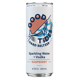Good Tides Hard Seltzer Raspberry 330mL Can 24 Pack