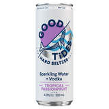 Good Tides Hard Seltzer Tropical Passionfruit 330mL Can 24 Pack