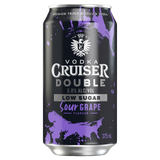 Vodka Cruiser Double Low Sugar Sour Grape 6.8% 375mL Cans 24 Pack