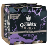 Vodka Cruiser Double Low Sugar Sour Grape 6.8% 375mL Cans 24 Pack