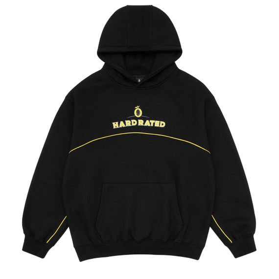 Hard Rated Piped Hoodie Black
