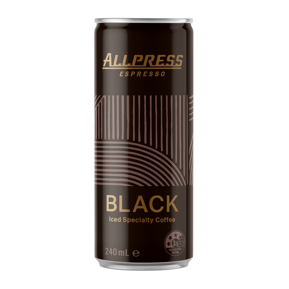 AllPress Iced Black Coffee 240mL Cans 12 Pack