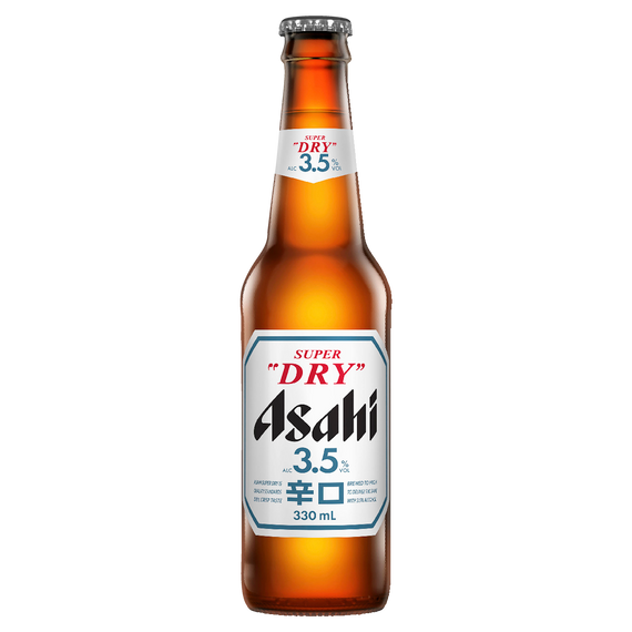 Asahi Super Dry 3.5% 330mL Bottles 24 Pack