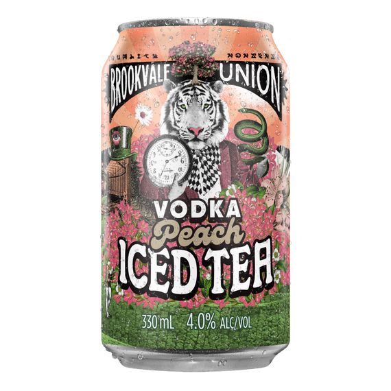 Brookvale Union Vodka Peach Iced Tea 330mL Cans 24 Pack