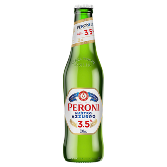 Peroni Nastro Azzurro 3.5% 330mL Bottles 24 Pack