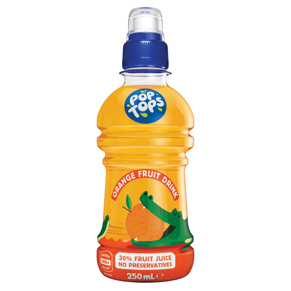 Pop Tops Orange 250mL Bottles 24 Pack