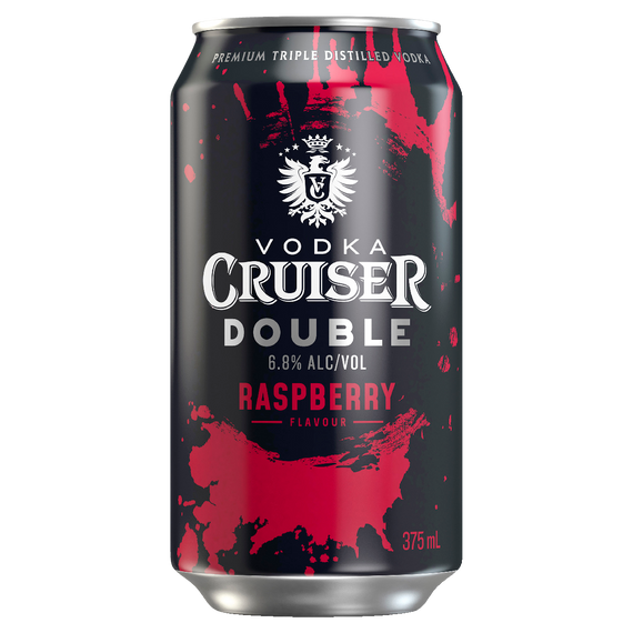 Vodka Cruiser Double Raspberry 6.8% 375mL Cans 24 Pack