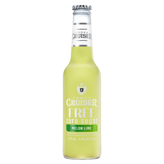 Vodka Cruiser Free Melon Lime 275mL Bottles 24 Pack