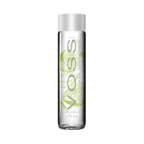 VOSS Sparkling Lime Mint 375mL Bottles 12 Pack