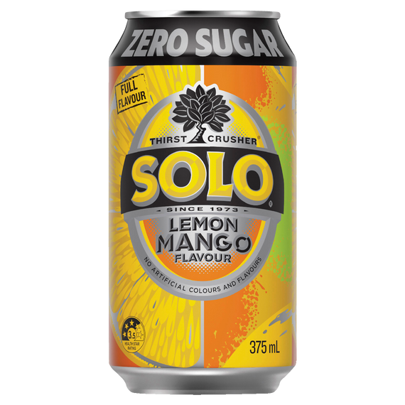 Solo Lemon Mango Zero Sugar 375mL Cans 10 Pack