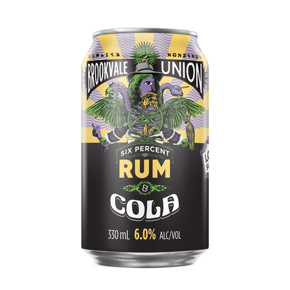Brookvale Union Rum & Cola 6.0% 330mL Cans 24 Pack