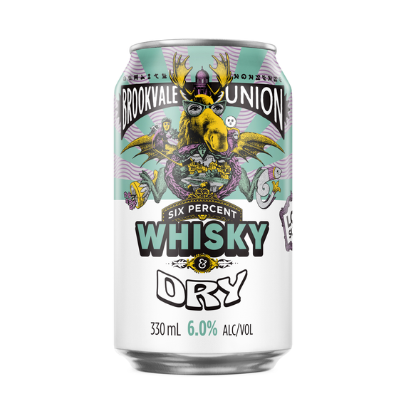 Brookvale Union Whisky & Dry 6.0% 330mL Cans 24 Pack