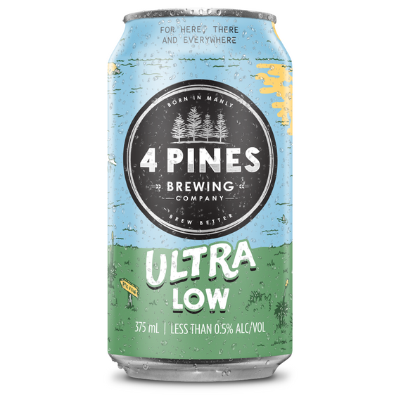 4 Pines Ultra Low 0.5% 375mL Cans 24 Pack
