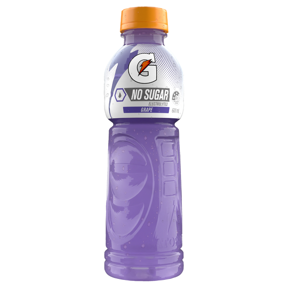 Gatorade No Sugar Grape 600mL PET Bottles 12 Pack