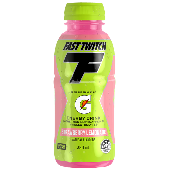 Fast Twitch Energy Drink Strawberry Lemonade 350ml Bottles 12 Pack Fast Twitch Energy Drink Strawberry Lemonade 350ml Bottles 12 Pack
