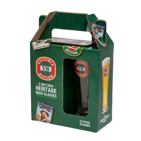 Victoria Bitter 2 Pack Heritage Glassware