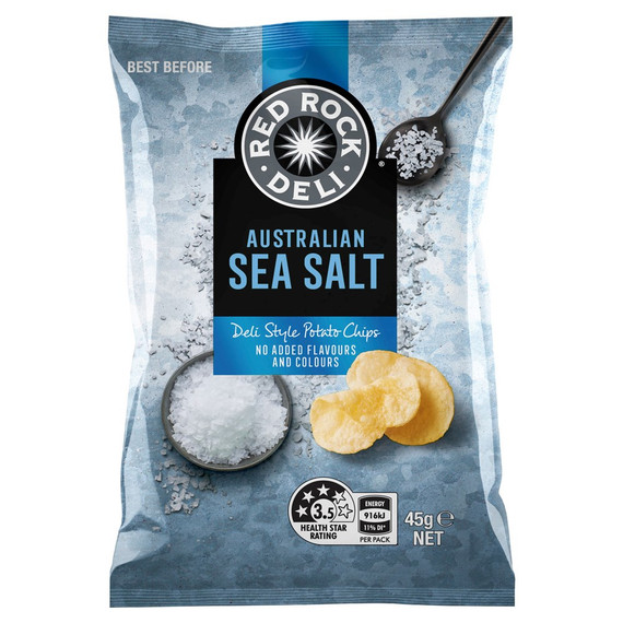 Red Rock Deli Sea Salt Chips 18 x 45g Bags