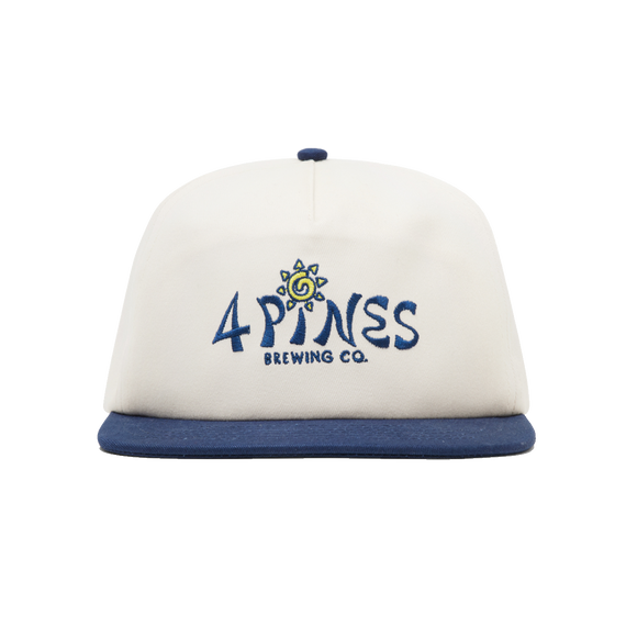 4 Pines Retro 5 Panel Cap White/Blue