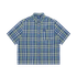 Carlton Dry Short Sleeve Blue Check Flanno L