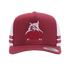 Great Northern Logo Striped Trucker Cap Maroon/White