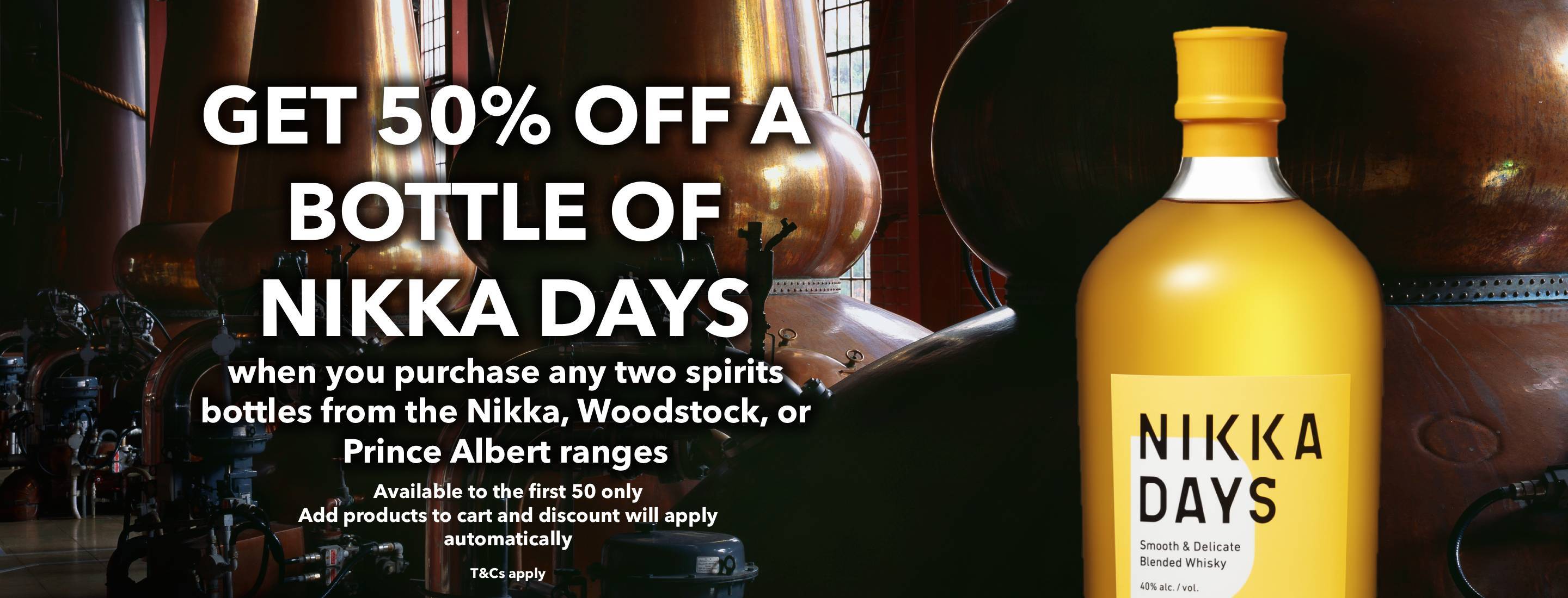 50% off Nikka Days Whisky