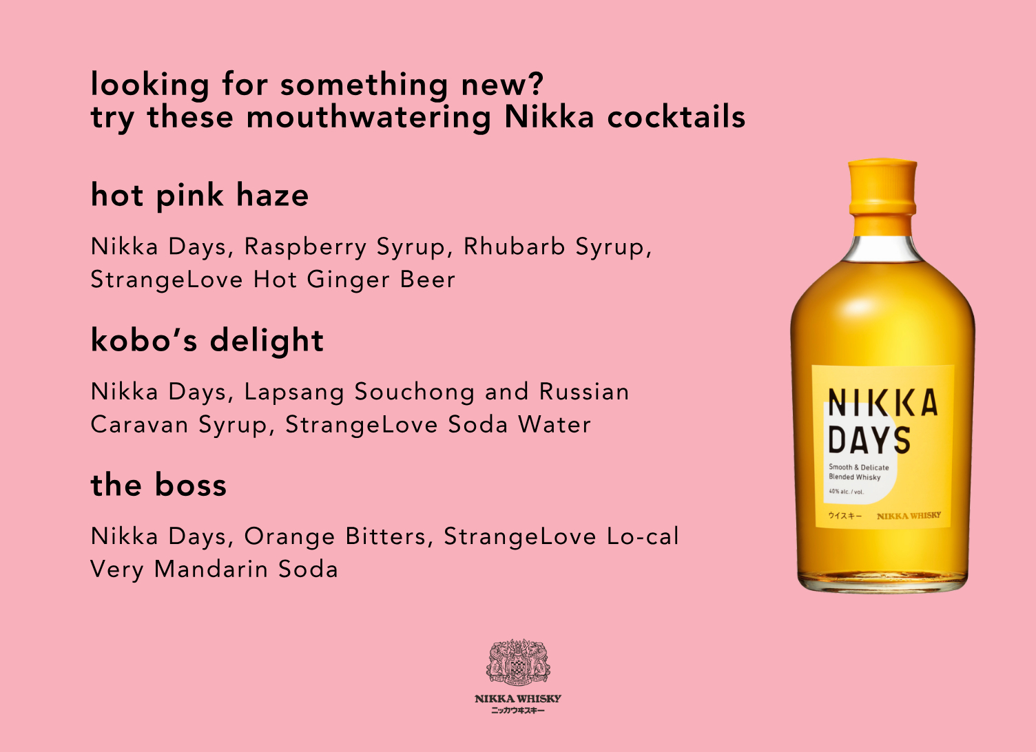 Nikka Days cocktails