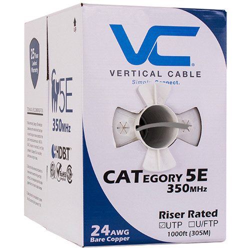 Cat5e Cable Bulk - Solid Gray