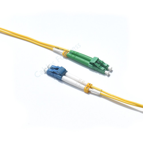 5 Meter Fiber, Singlemode Duplex, LC APC vs LC UPC Cable