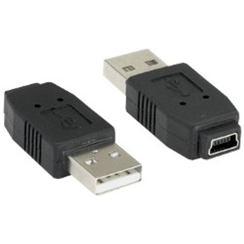 Adapter, USB A Male to Mini B 5 pin Female
