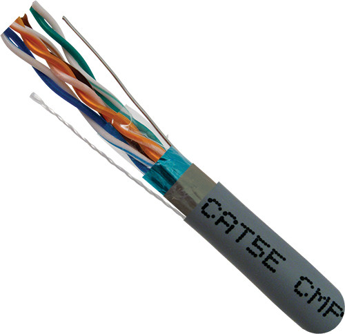 CAT5E Shielded Plenum Bulk Cable - STP Gray