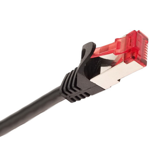 Short Black Cat6A Shielded Cord