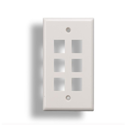 Wall Plate 6 port white