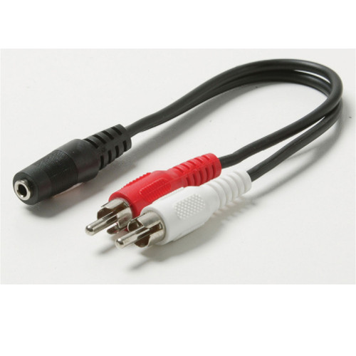 Stereo Splitter - 6 Inch Female 3.5mm Jack To 2x Male RCA Plugs