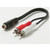 Mono Splitter - 6 Inch Female RCA Plug To 2x Male RCA Plugs