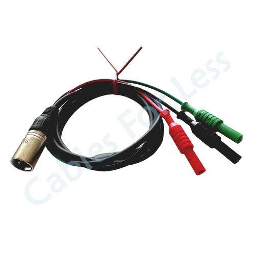 Nssl Plug 5' test lead with Neutrik NC3MXX XLR and sheathed banana plugs