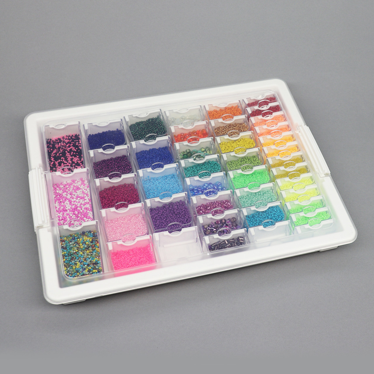 Bead Storage Bundle with Tray, Lid, and 48 Piece Containers 