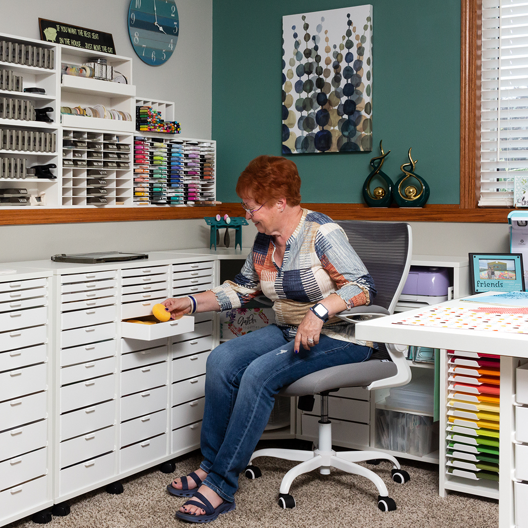 Organized craft room workspace