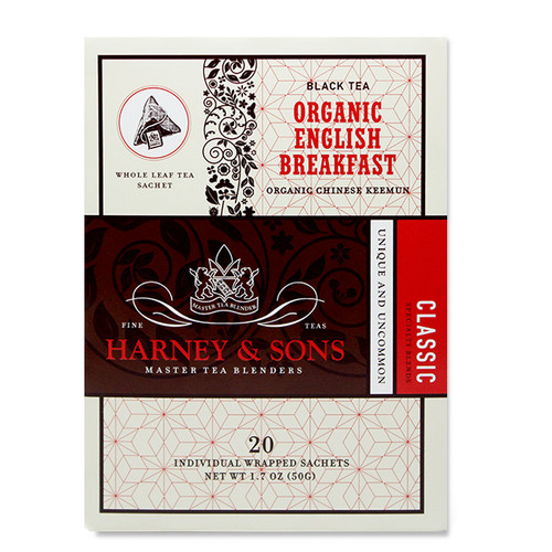 Harney & Sons Organic English Breakfast  20 Wrapped Sachets