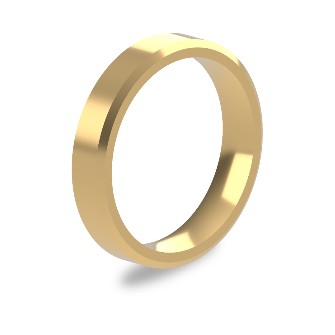 18ct Yellow Gold 4mm Bevelled Edge Wedding Band - Christopher Diggle ...