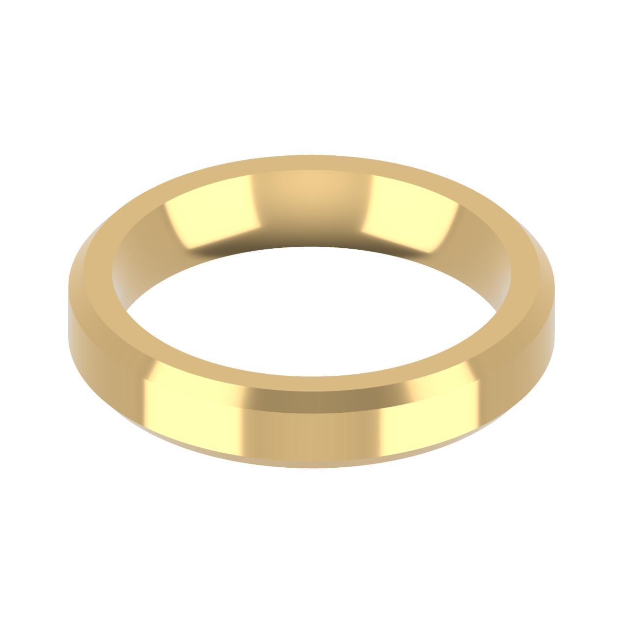 18ct Yellow Gold 4mm Bevelled Edge Wedding Band - Christopher Diggle ...