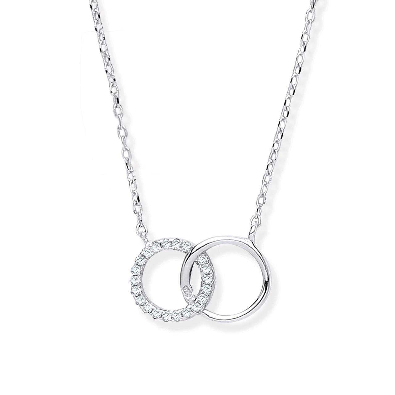 Two Circle Necklace, 2 Sisters Necklace, 2 Children, Best Friends Gift,  Sterling Silver