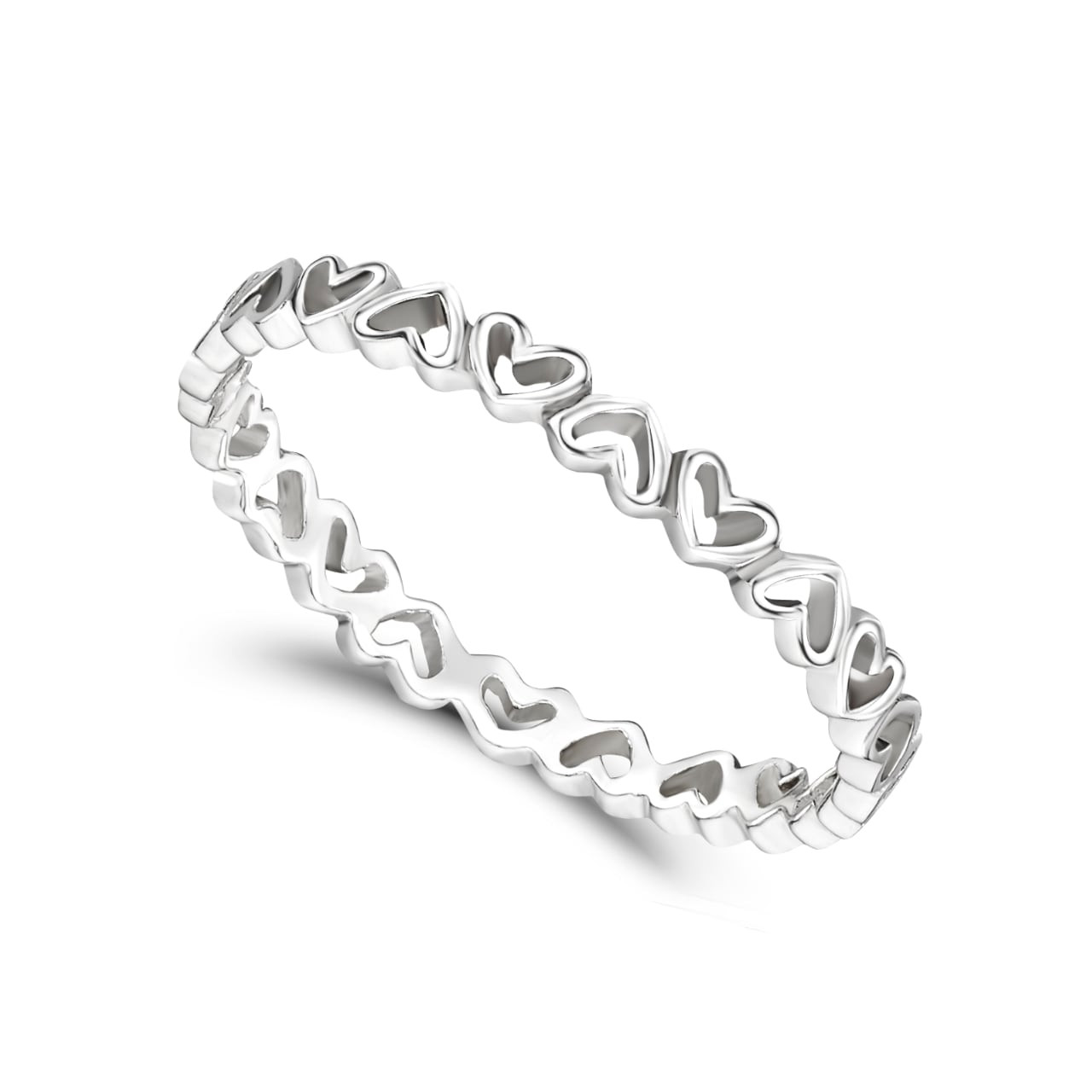 Jo for Girls Sterling Silver Full Heart Stacking Ring